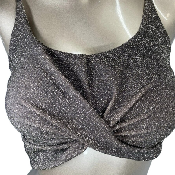 Free People x Beach Riot Women’s Kenzi Twist Bikini Top – Brown – Size XL